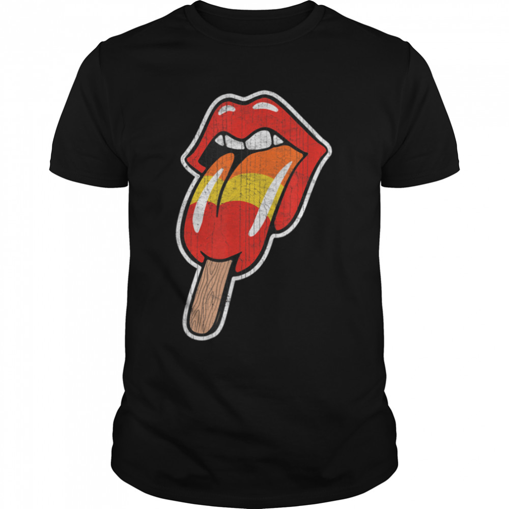 Vintage Retro Rock and Roll Lips with Popsicle Funny Sexy T-Shirt B0BMK7M3DXs