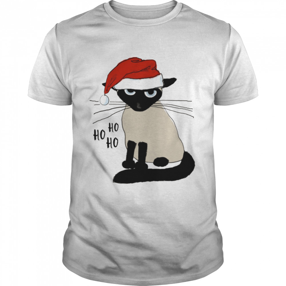 Siamese Santa Humorous Christmas Holiday Kitty Cat shirt