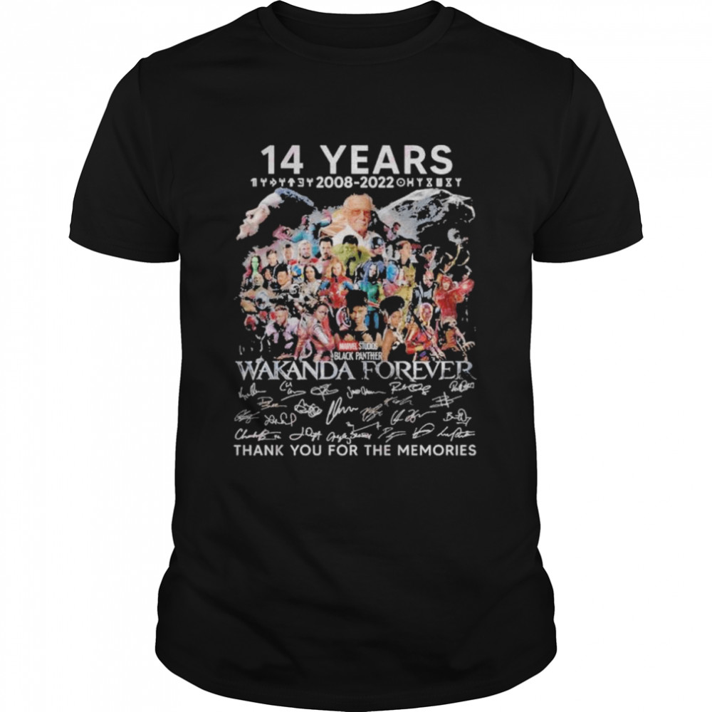 14s Yearss 2008s – 2022s Wakandas Forevers Thanks Yous Fors Thes Memoriess T-Shirts