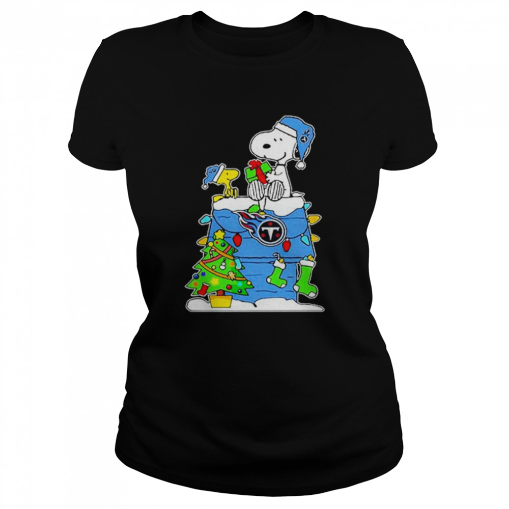 NFL Tennessee Titans Snoopy and Woodstock Merry Christmas shirt Classic Women's T-shirt