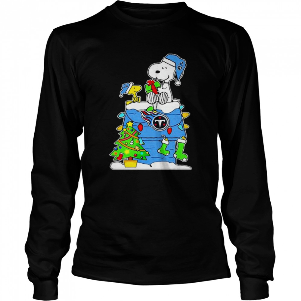 NFL Tennessee Titans Snoopy and Woodstock Merry Christmas shirt Long Sleeved T-shirt