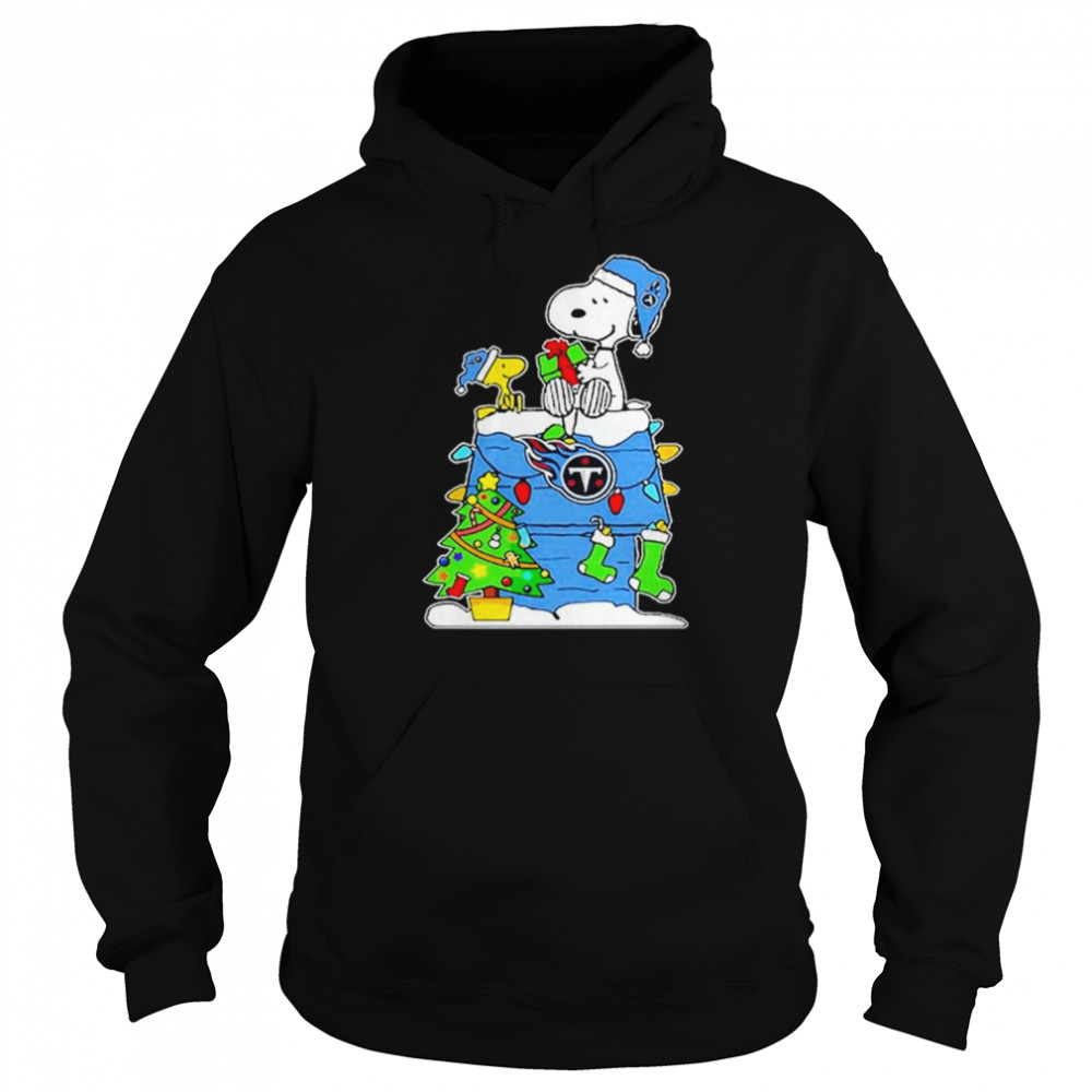 NFL Tennessee Titans Snoopy and Woodstock Merry Christmas shirt Unisex Hoodie