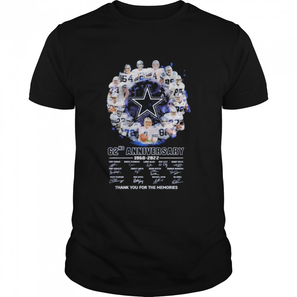 Dallas Cowboys 62nd Anniversary 1960 – 2022 Thank You For The Memories Unisex T-Shirt