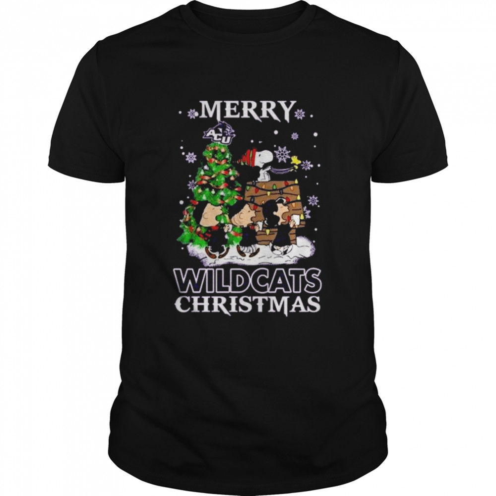 Snoopy and Friends Merry Abilene Christian Wildcats Christmas shirts