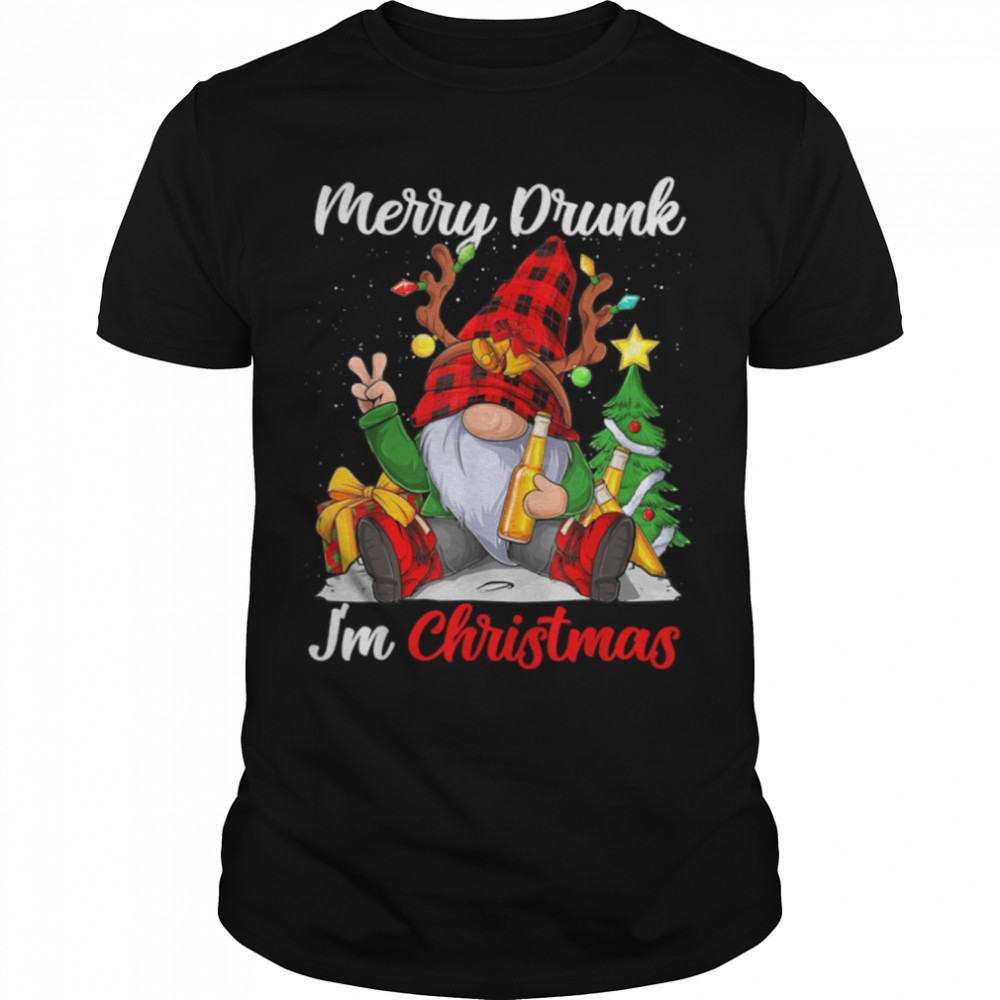 Funny Merry Drunk I'm Christmas Matching Beer Lover Pajama T- B0BN8PYVZF Classic Men's T-shirt