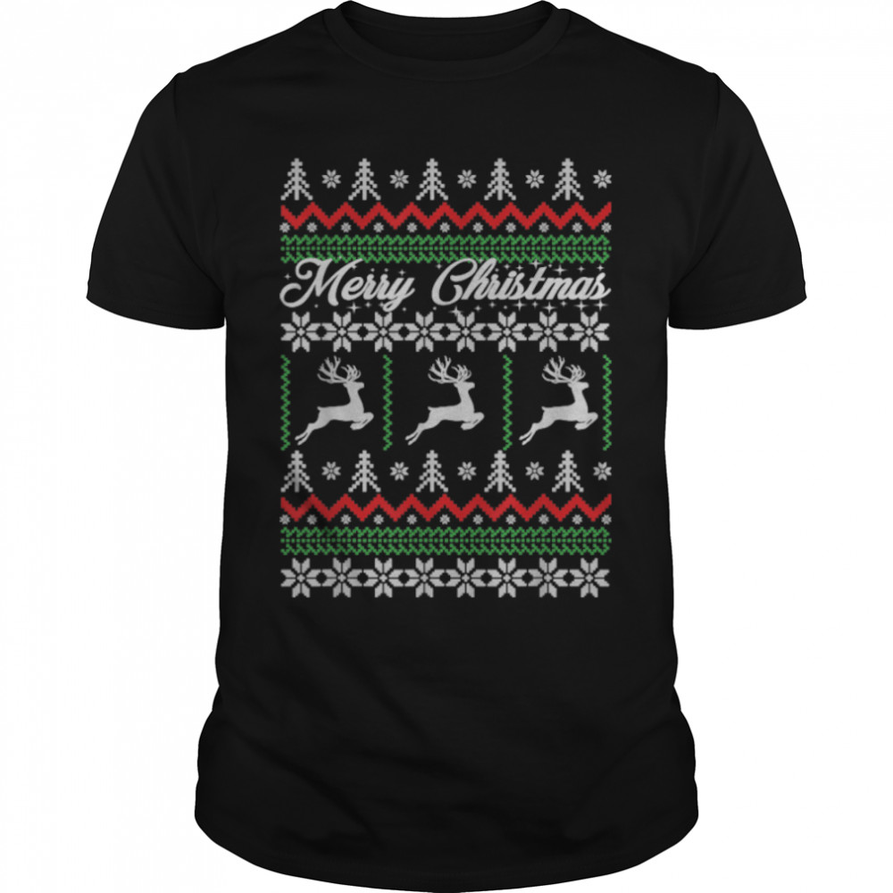 Merry Christmas Buffalo Red Plaid Funny Ugly Christmas T- B0BN8V1QT7 Classic Men's T-shirt