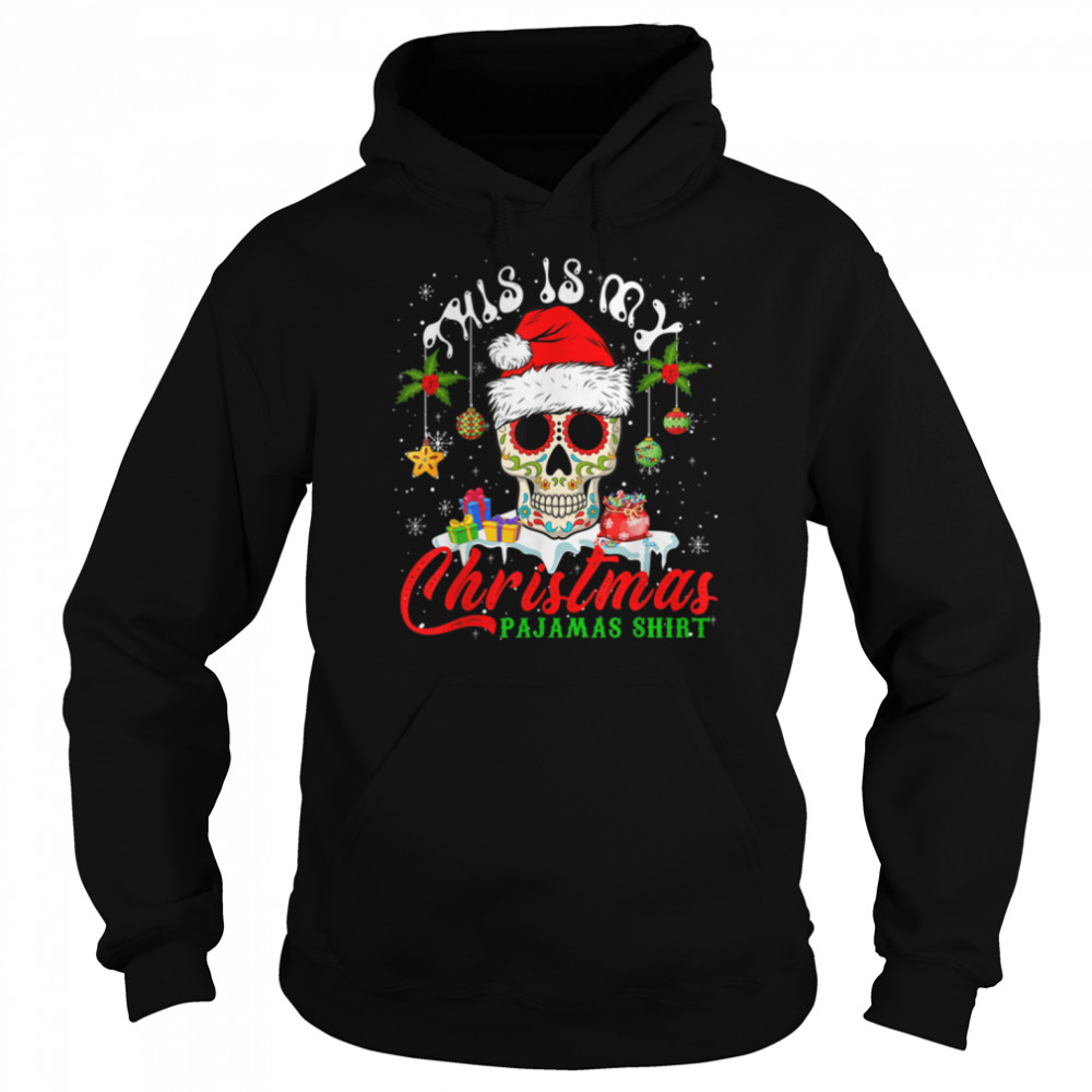 My Christmas Pajamas Mexican Santa Floral Skull Lover T- B0BN8QFBZV Unisex Hoodie