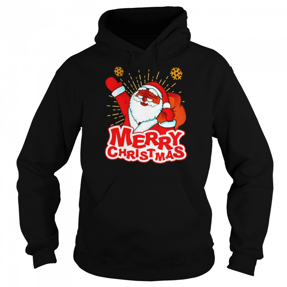 Awesome joyful black Santa Claus Merry Christmas shirt Unisex Hoodie
