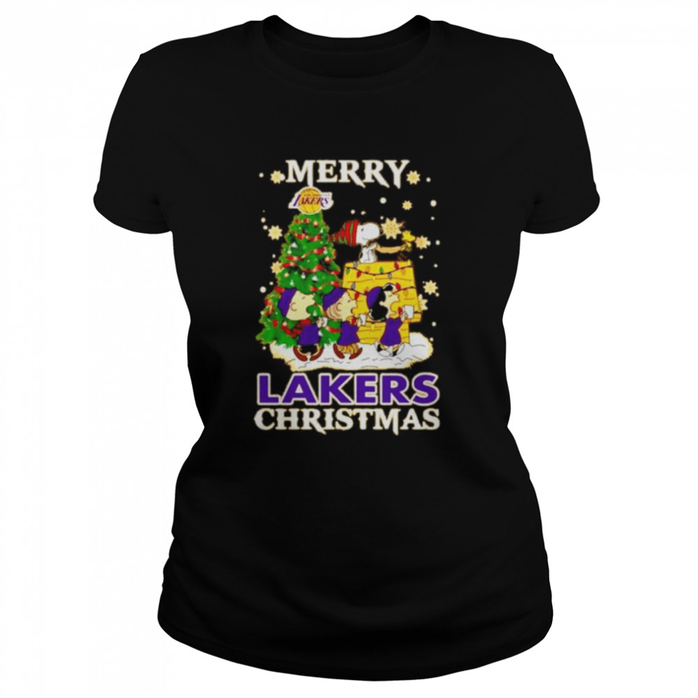 Snoopy And Friends Merry Los Angeles Lakers Christmas Classic Women's T-shirt