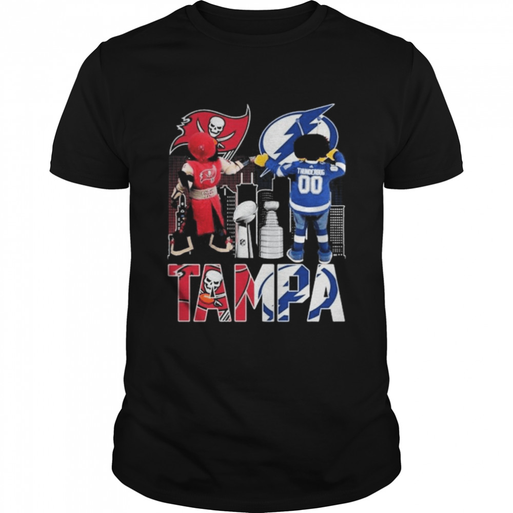 Tampa Bay Buccaneers Captain Fear And Tampa Bay Lightning Thunderbug  Classic Men's T-shirt