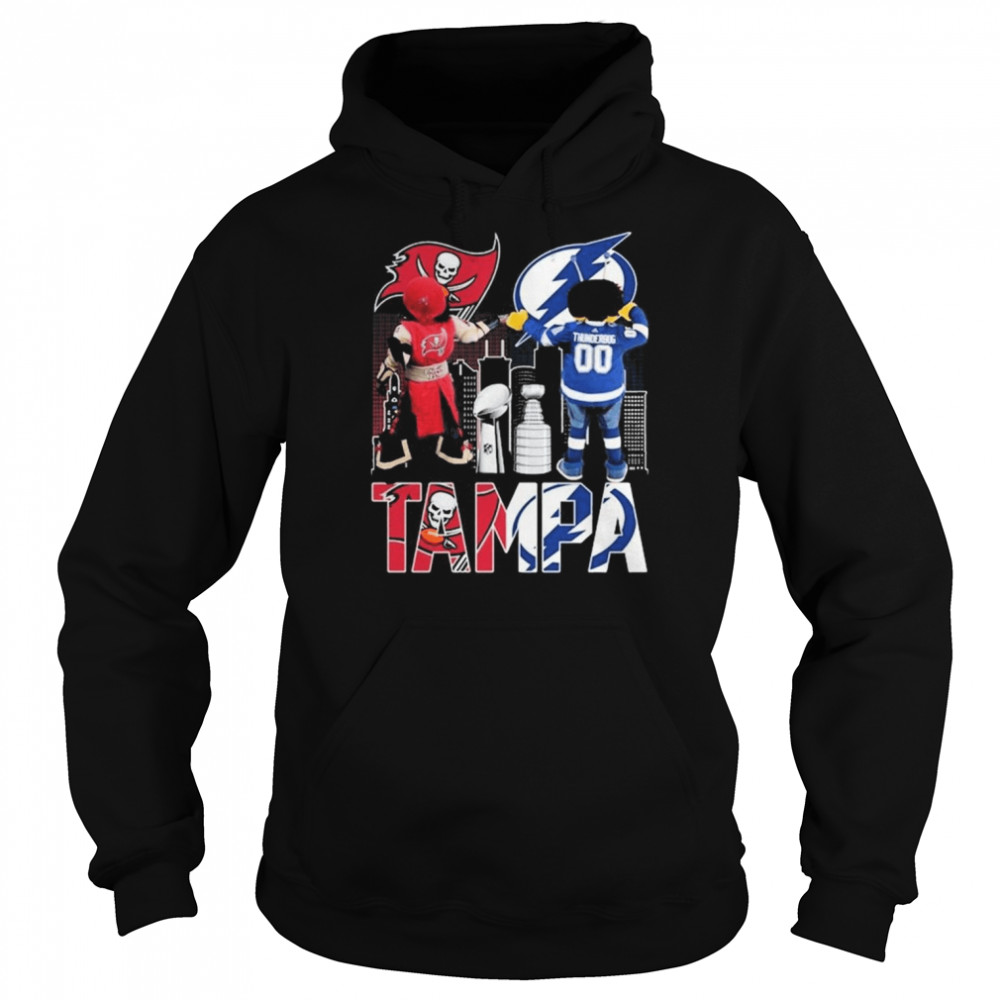 Tampa Bay Buccaneers Captain Fear And Tampa Bay Lightning Thunderbug Unisex Hoodie