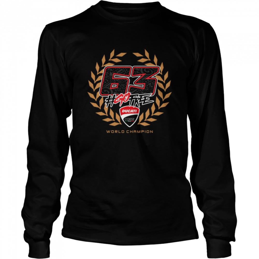 World Champion Logo Pecco Bagnaia Motogp shirt Long Sleeved T-shirt