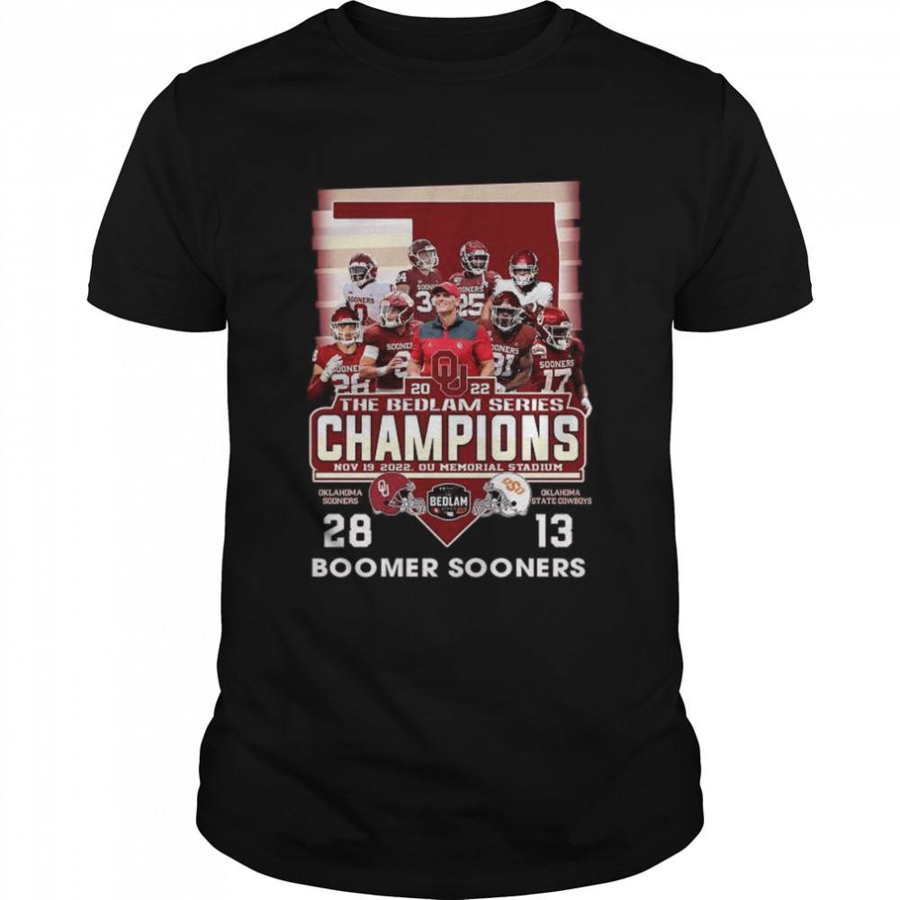 Oklahomas Soonerss 2022s thes Bedlams Seriess Championss 28-13s Boomers Soonerss shirts