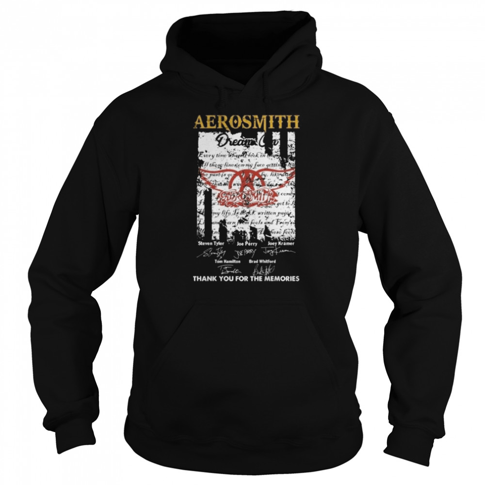 Aerosmith Dream On Signatures Thank You For The Memories  Unisex Hoodie