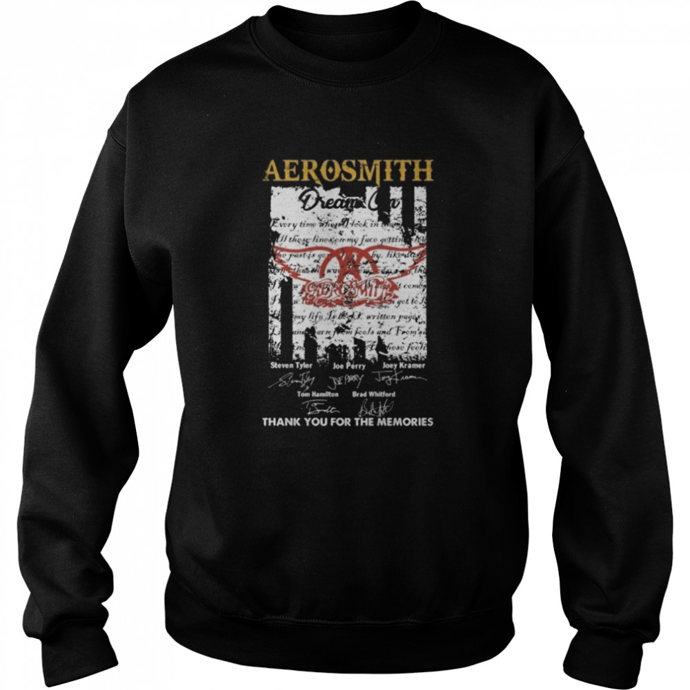 Aerosmith Dream On Signatures Thank You For The Memories  Unisex Sweatshirt