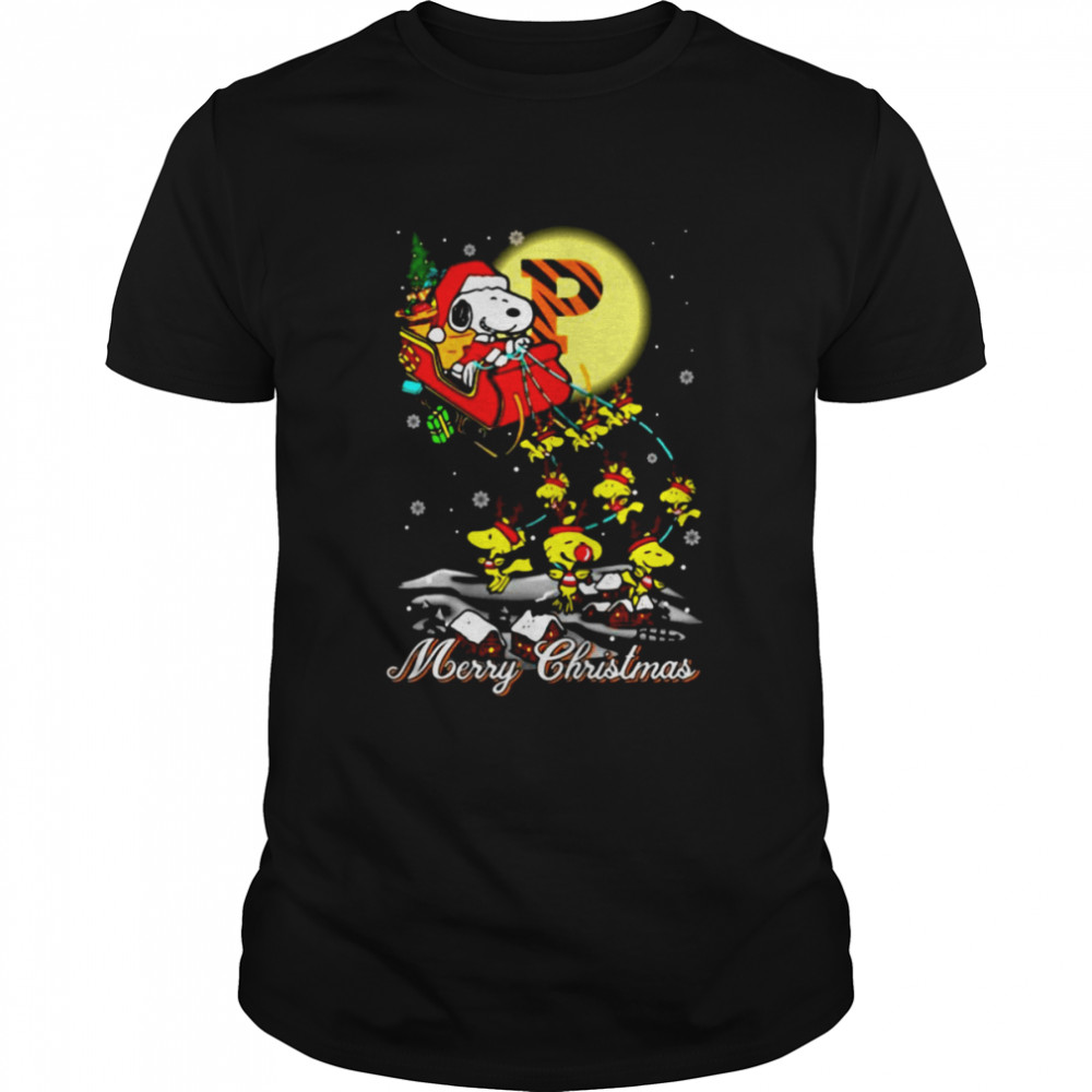 Favorable Princeton Tigers Snoopy Christmas Santa Claus With Sleigh Shirt