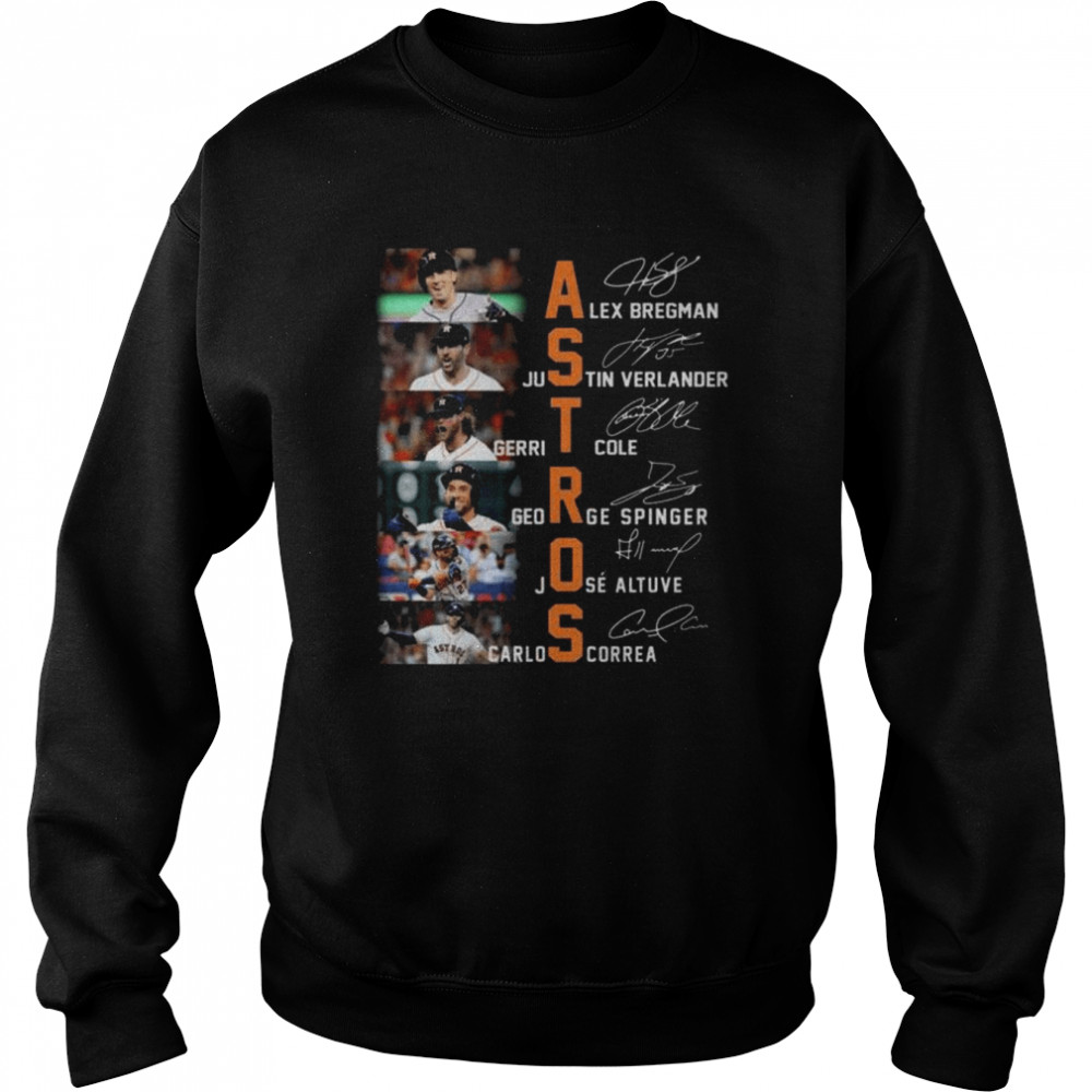 Houston Astros all team Alex Bregman Justin Verlander signatures 2022 shirt Unisex Sweatshirt