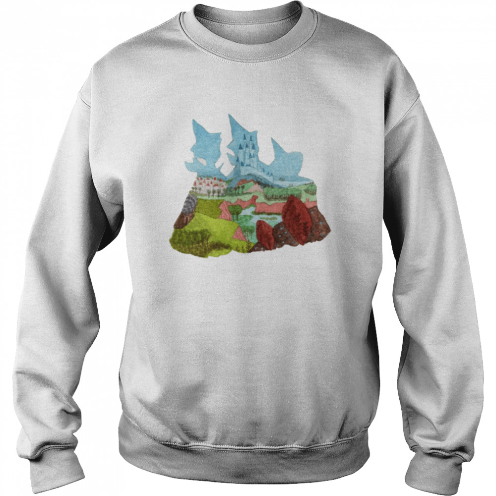 Watercolor Silhouette Sleeping Beauty Fairies Flora Fauna Merryweather shirt Unisex Sweatshirt