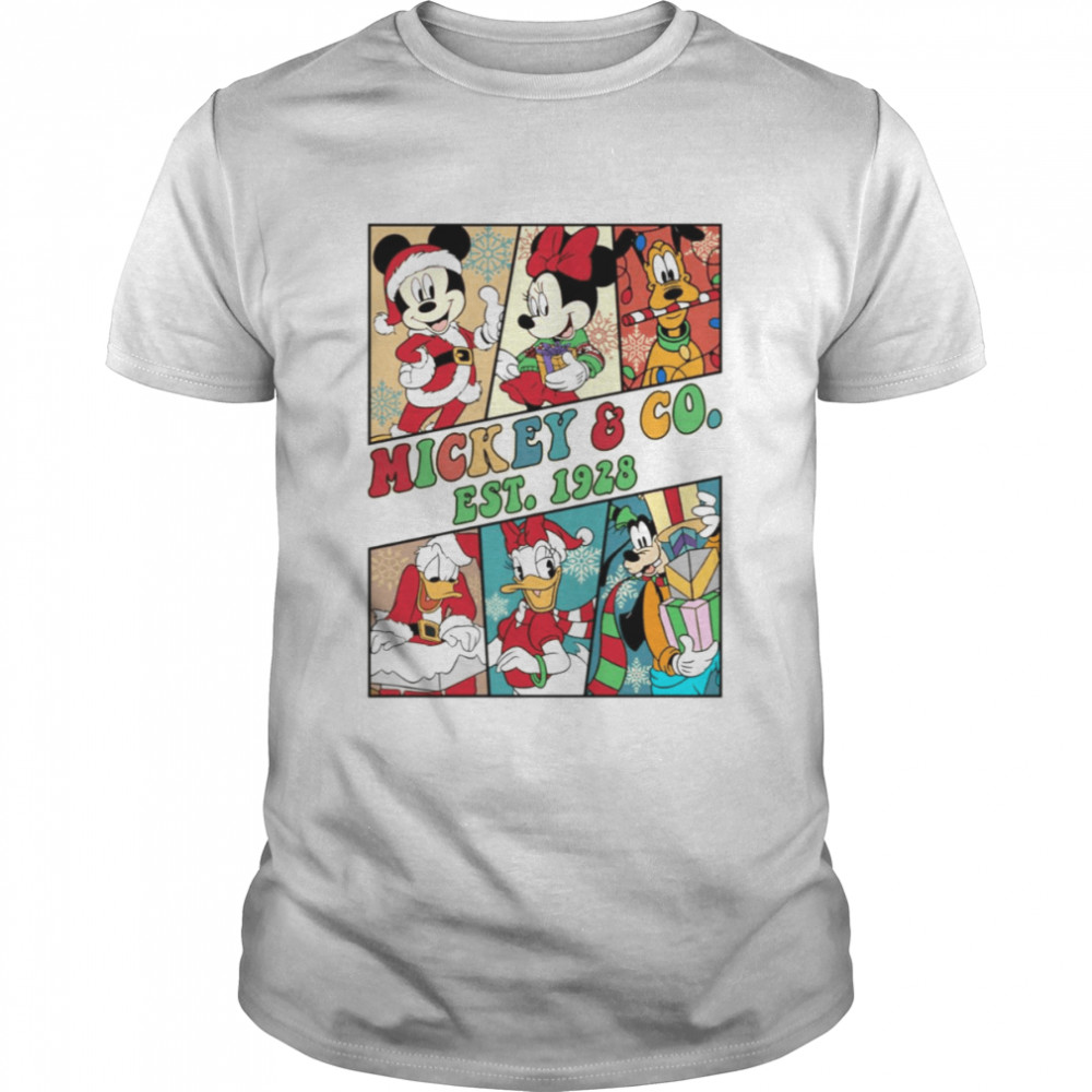 Donald Squad Merry Christmas Friends Mickey s& Co 1928 shirts